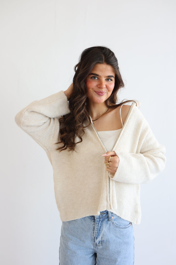 Casual Zipper Cardigan