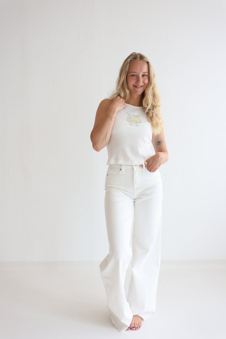 White Extra Long Jeans
