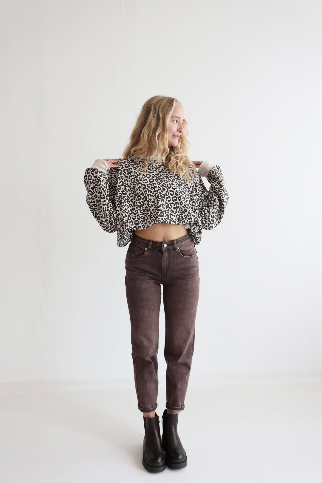 Sweater mit Leoprint