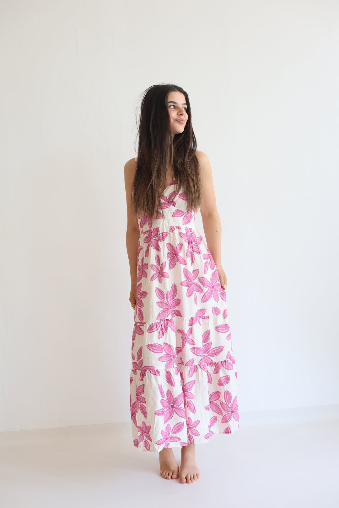 Pink Floral Maxi Dress