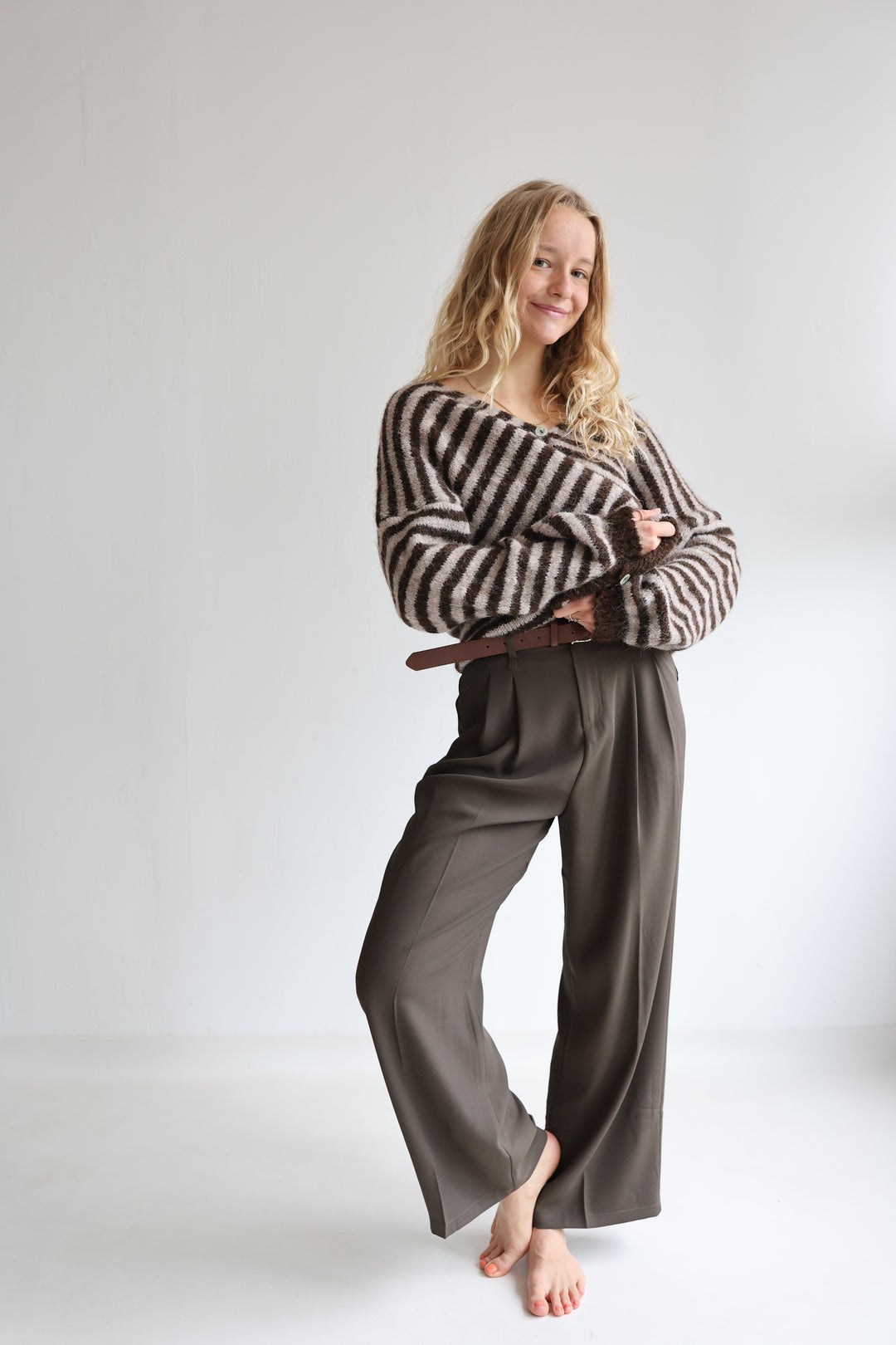 Bundfaltenhose mit Gürtel Anna