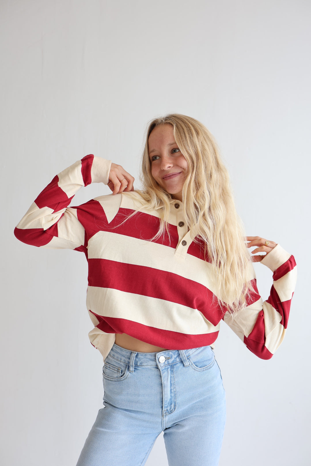 Retro Burgundy Long Polo