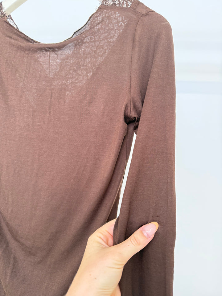 SWEET ELEGANCE LACE TOP COFFEE GR.S/M (B-WARE)