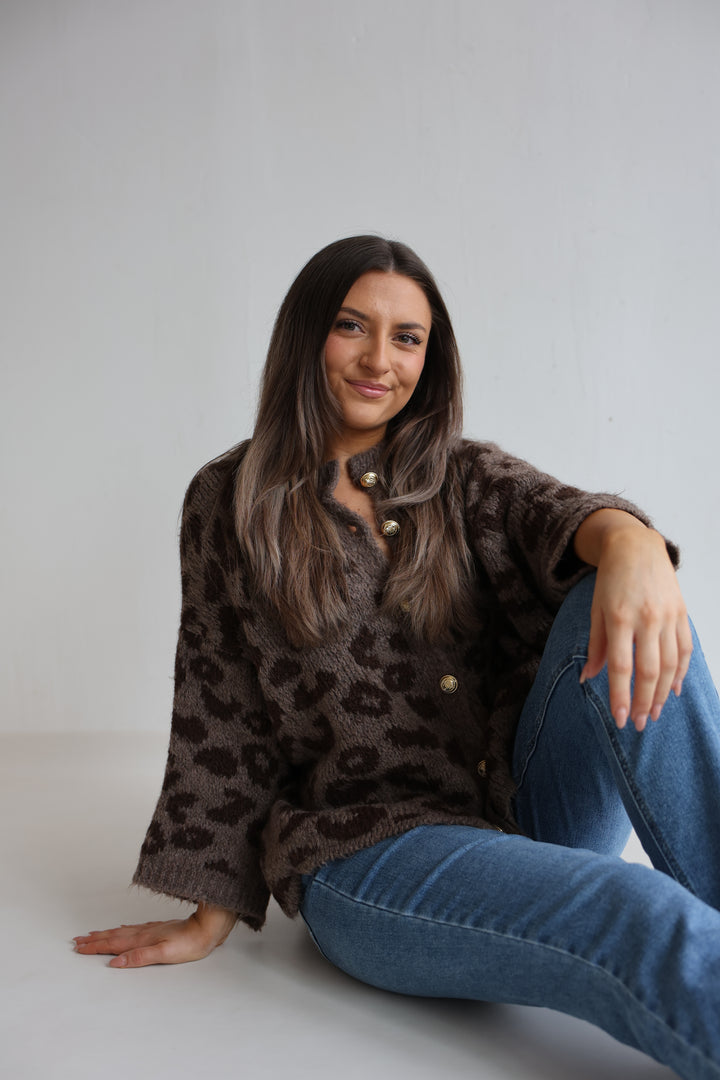 Leopard Glam Oversize Cardigan