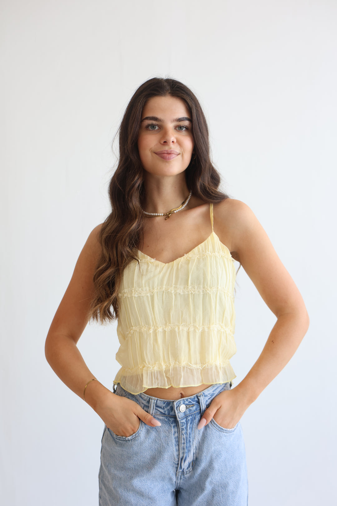 Sunlit Ruffle Basic Top