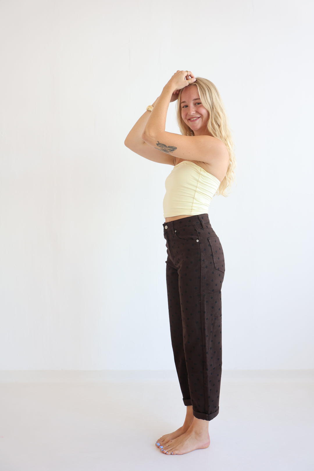 Espresso Polka Mom Jeans