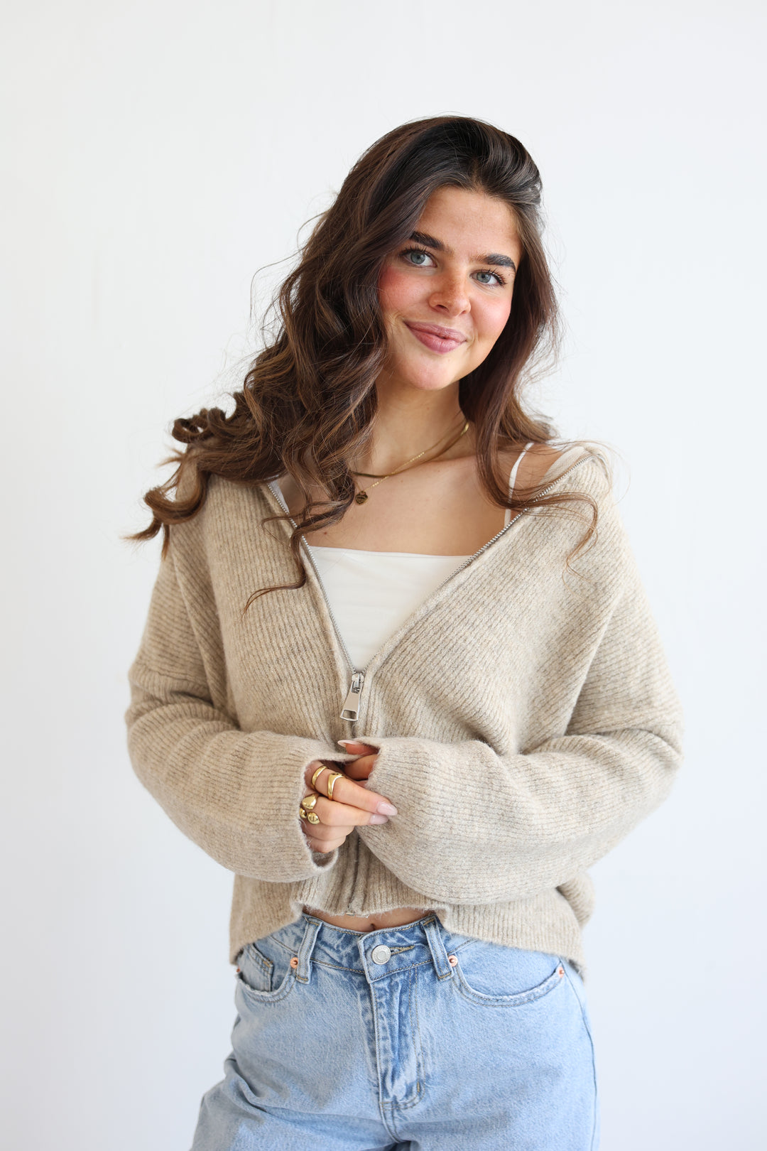 Casual Zipper Cardigan