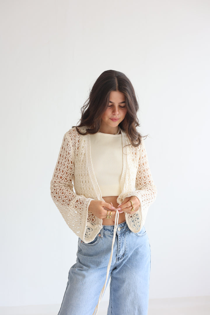Cropped Crochet Sweater