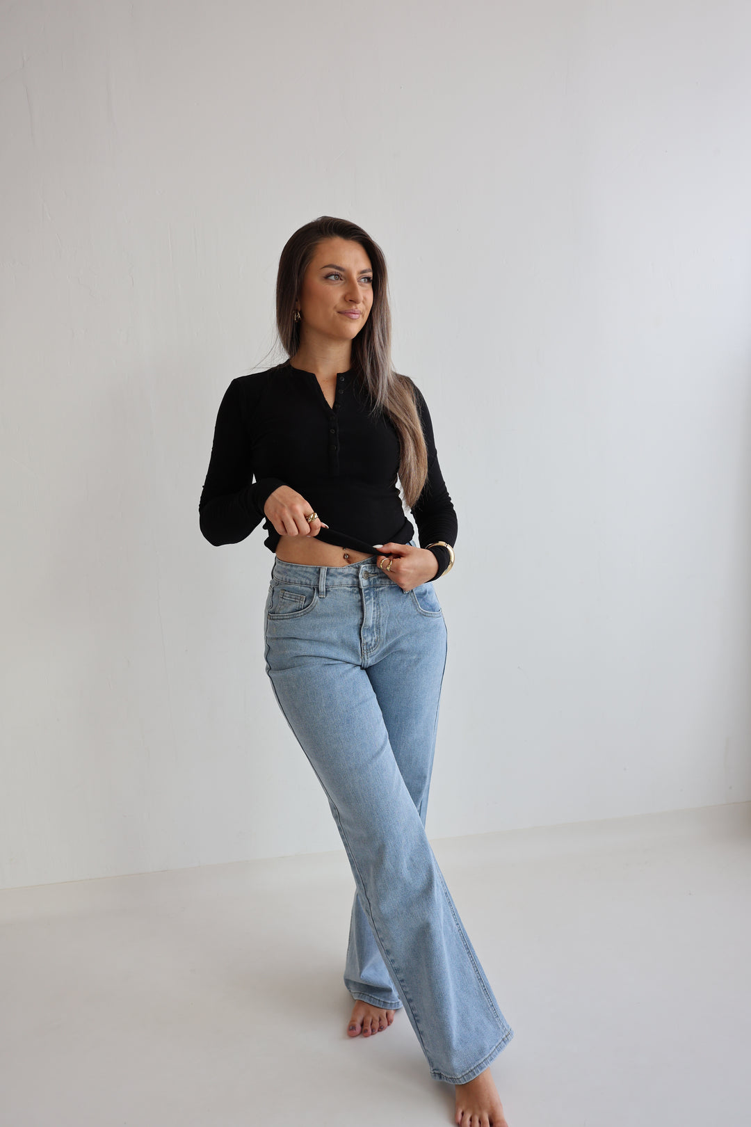 Longsleeve mit Knopfleiste Bella