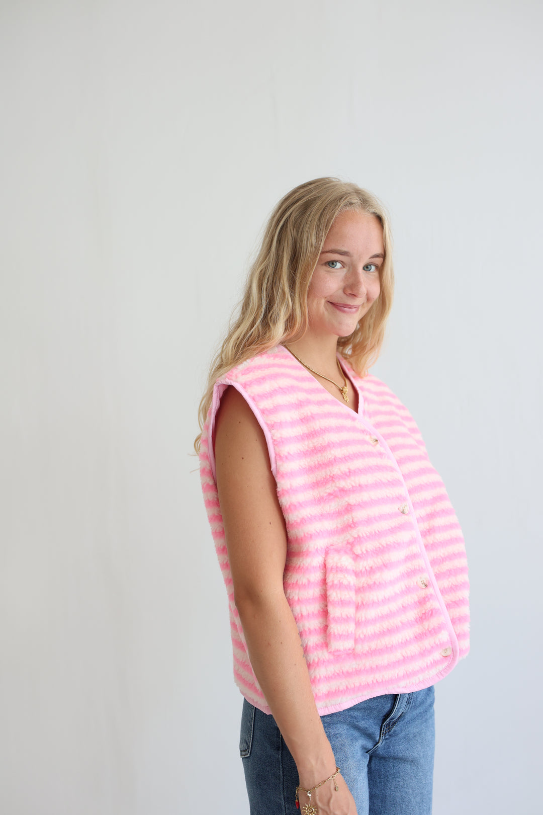 Candy Stripe Teddy Vest