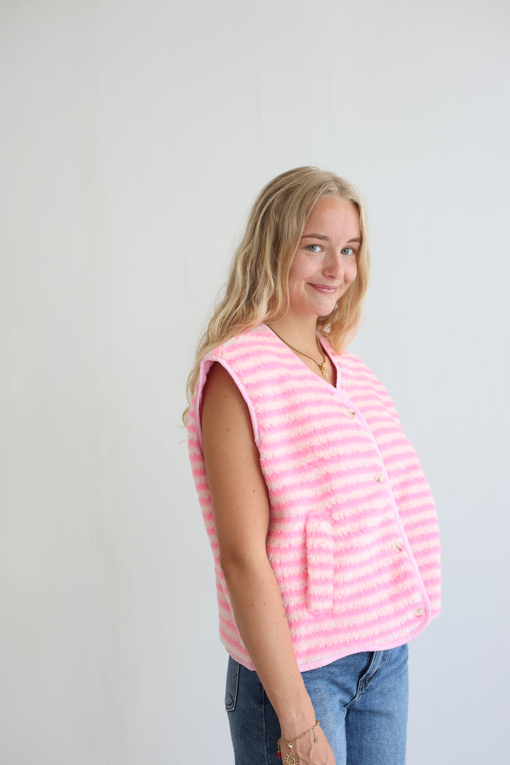 Candy Stripe Teddy Vest
