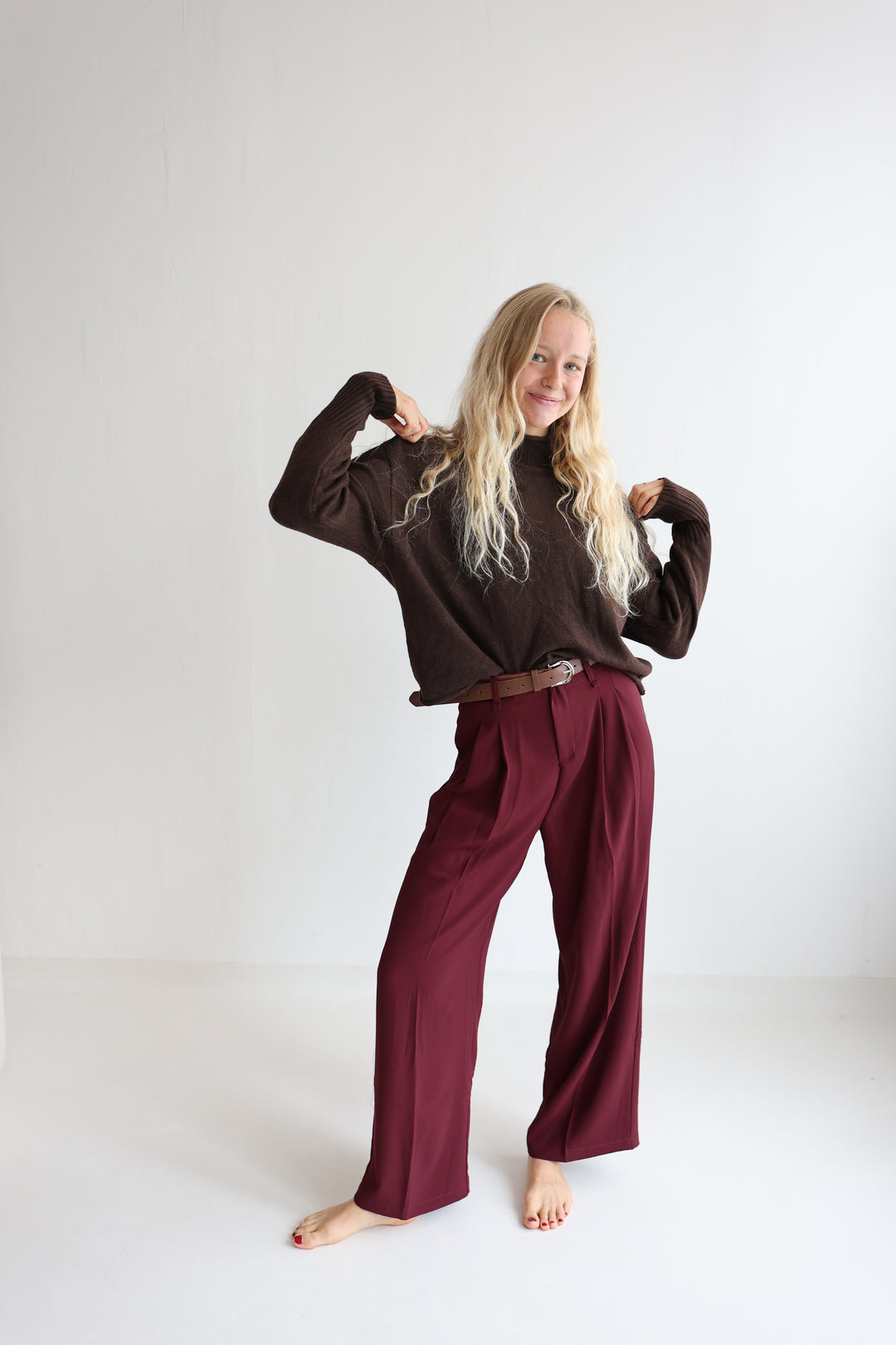 Bundfaltenhose mit Gürtel Anna