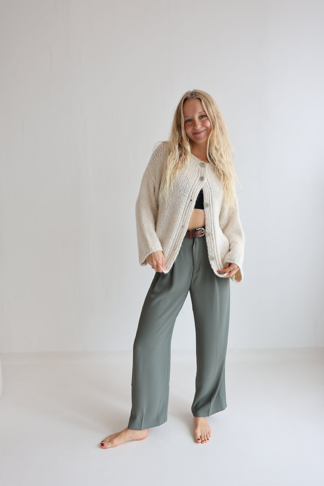 Bundfaltenhose mit Gürtel Anna