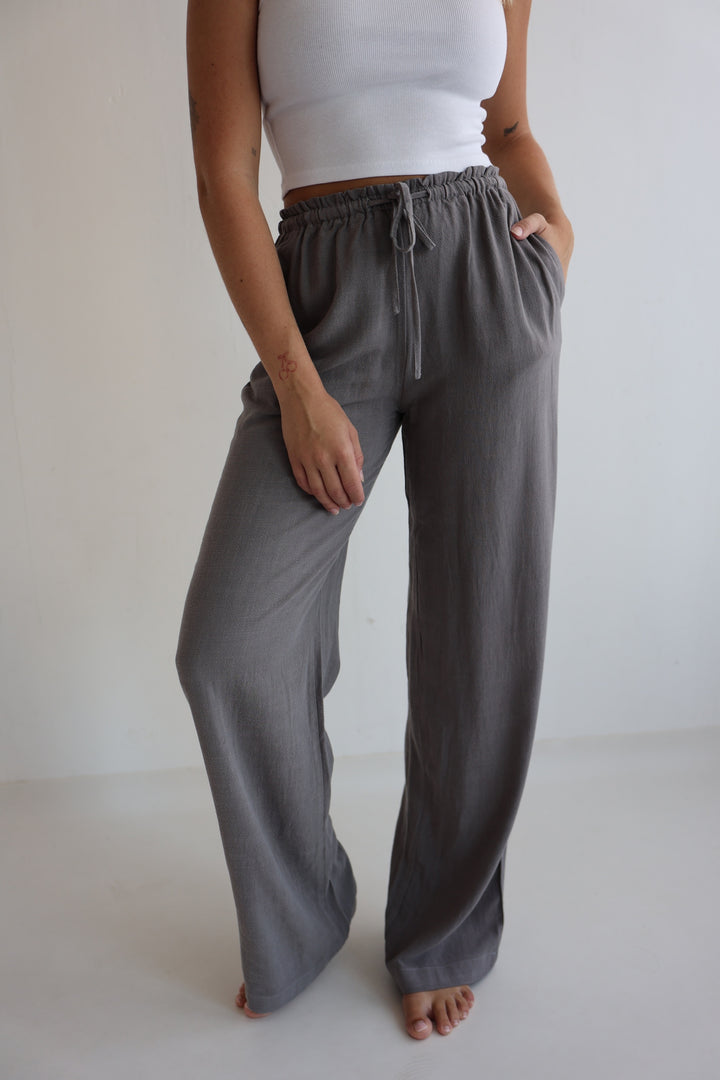 Extra Long Leinenhose mit Gummizug Chiara