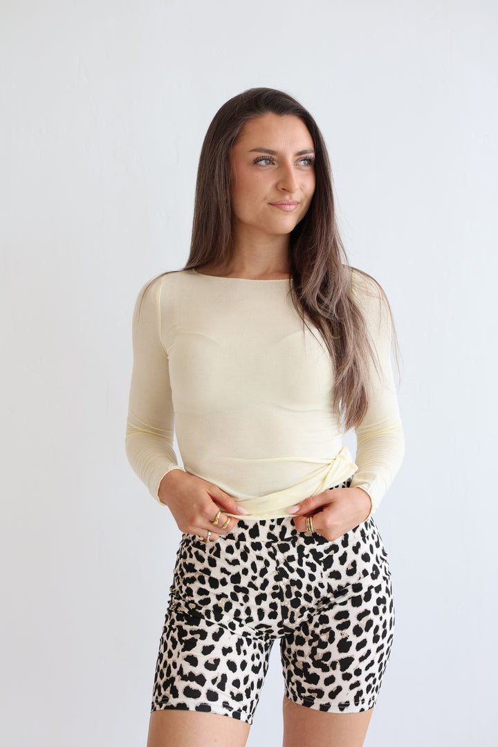 High Waist Radler mit Leopardenprint