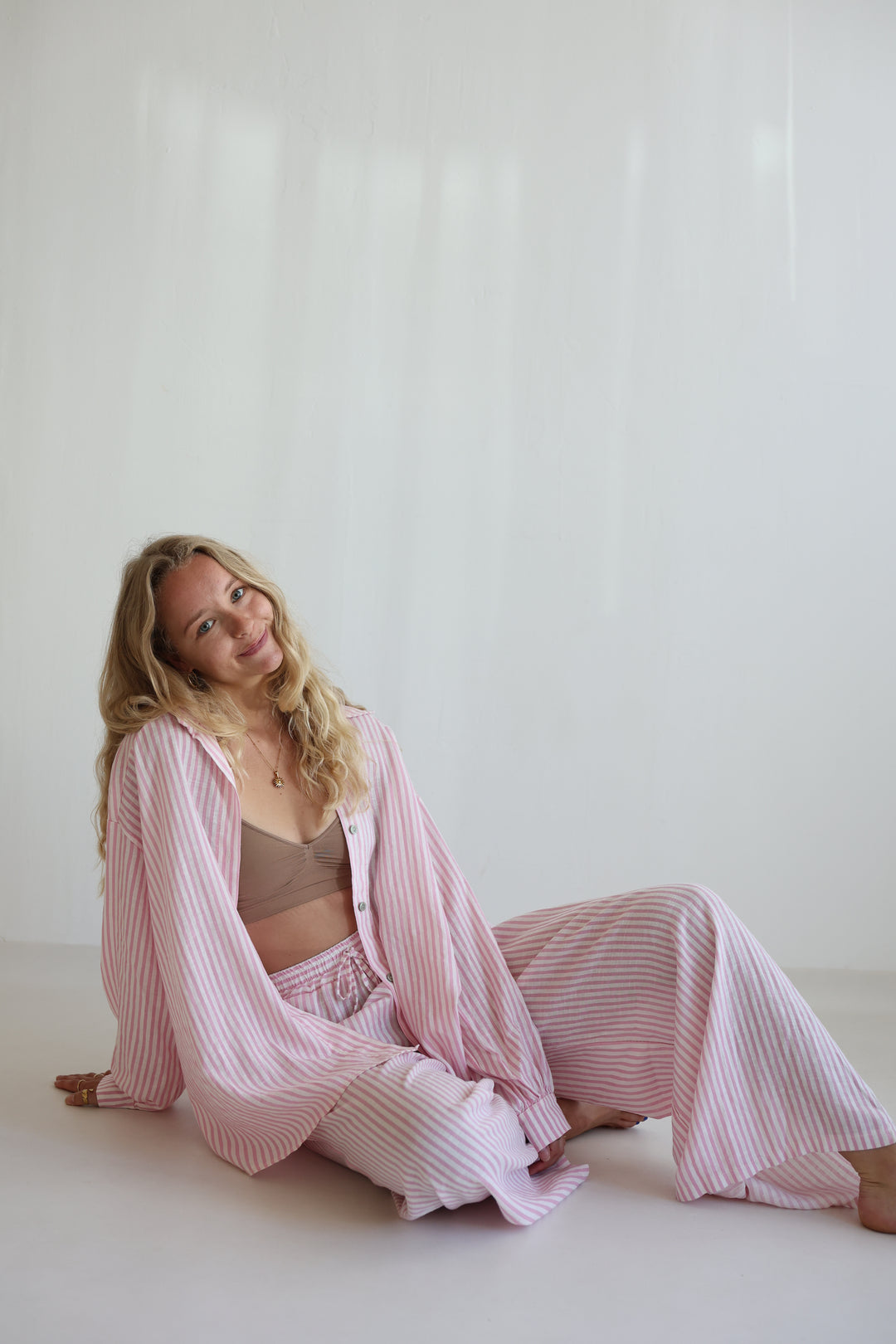 Oversize Striped Linen Bluse