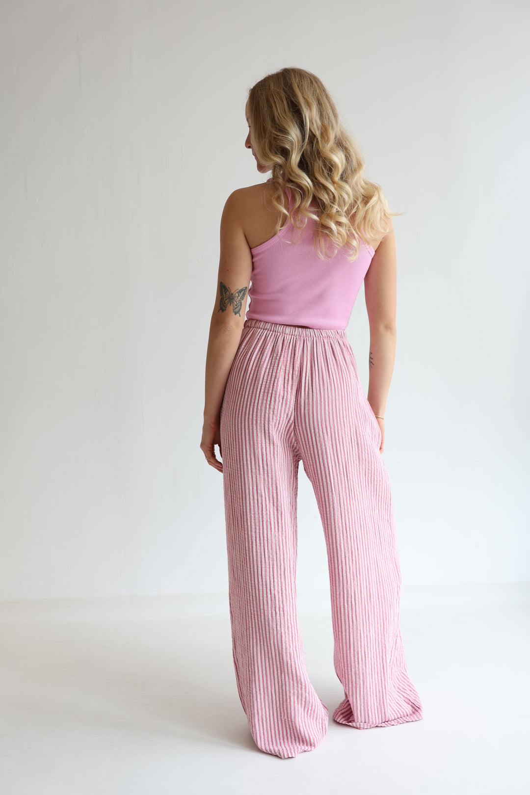 Lange Musselinhose mit Streifen Little Lines