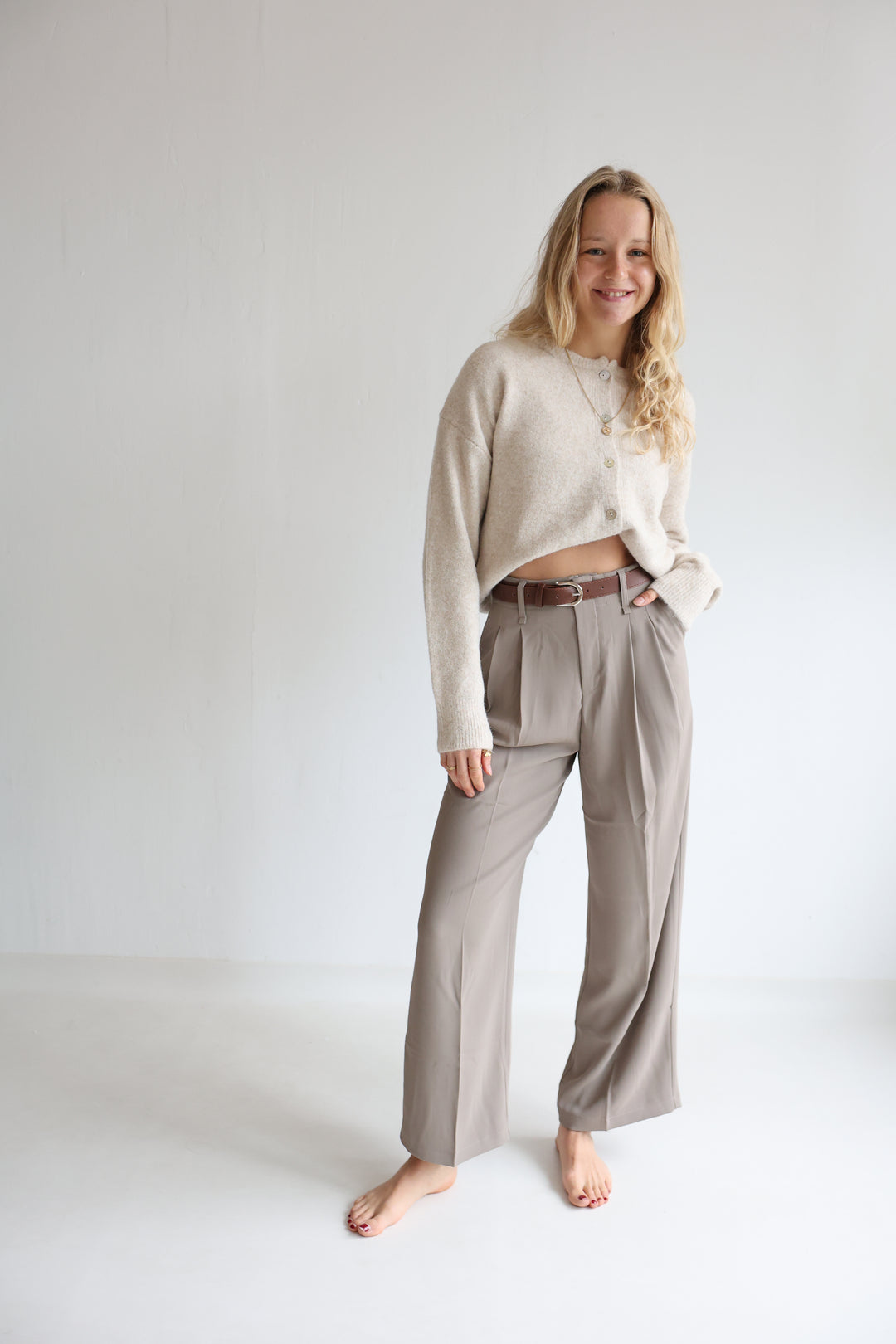 Bundfaltenhose mit Gürtel Anna