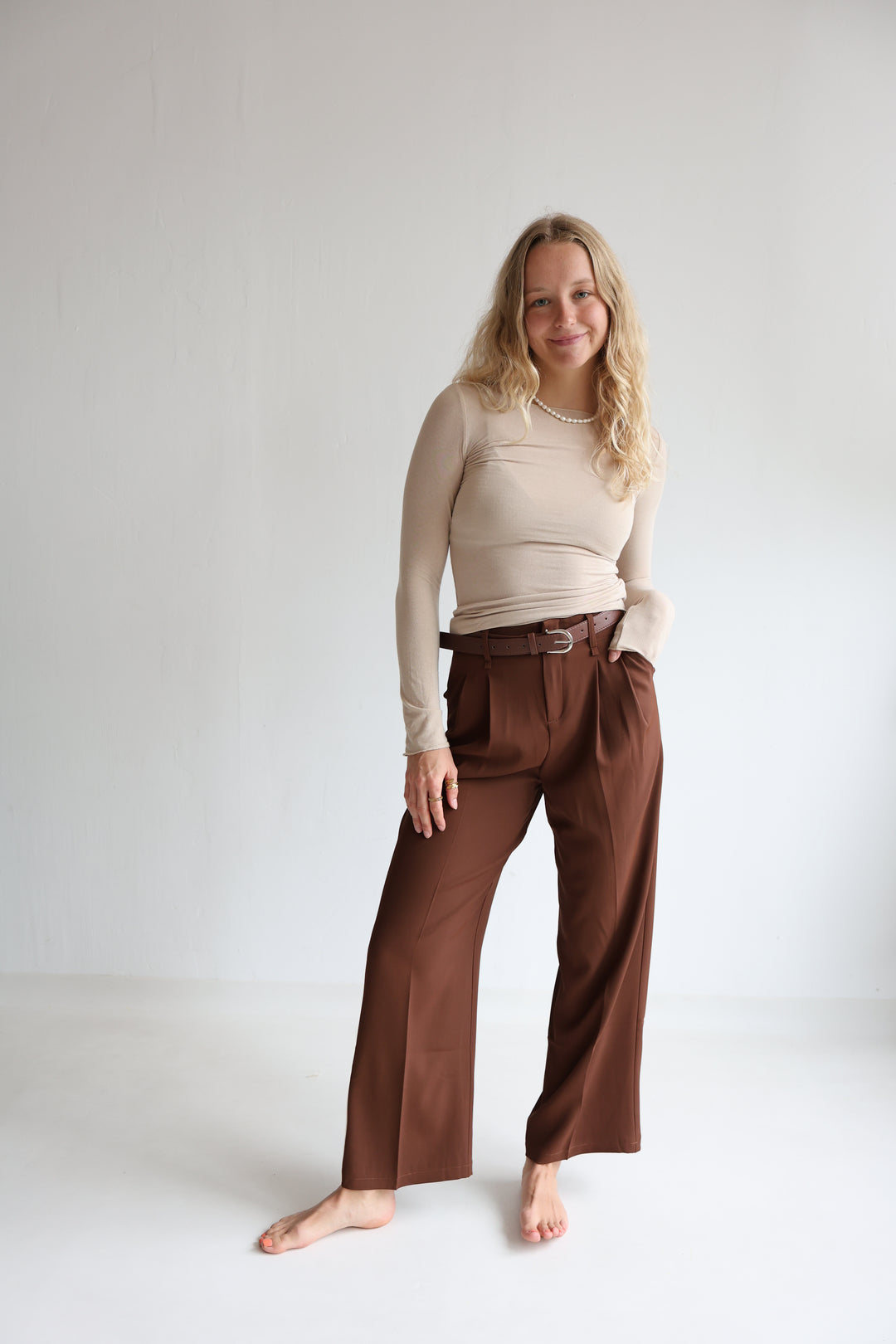 Bundfaltenhose mit Gürtel Anna
