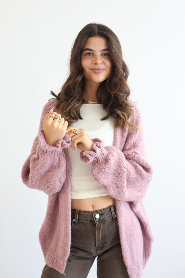 Offener Cardigan mit Rüschenärmeln Clara