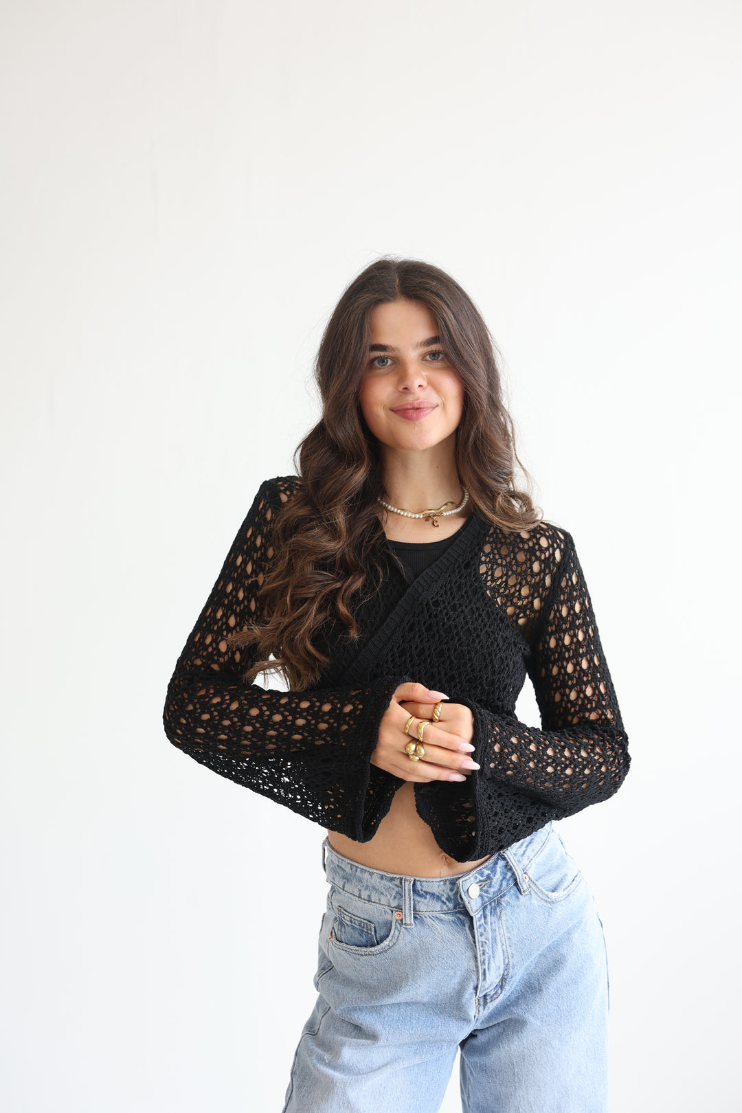 Cropped Crochet Sweater