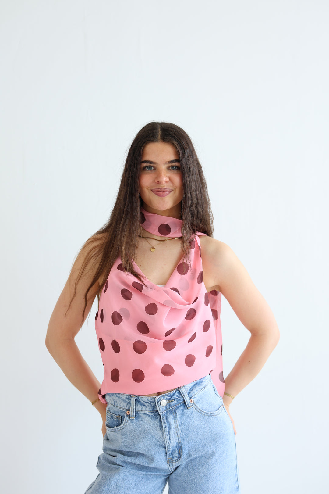 Polka Dot Wrap Top