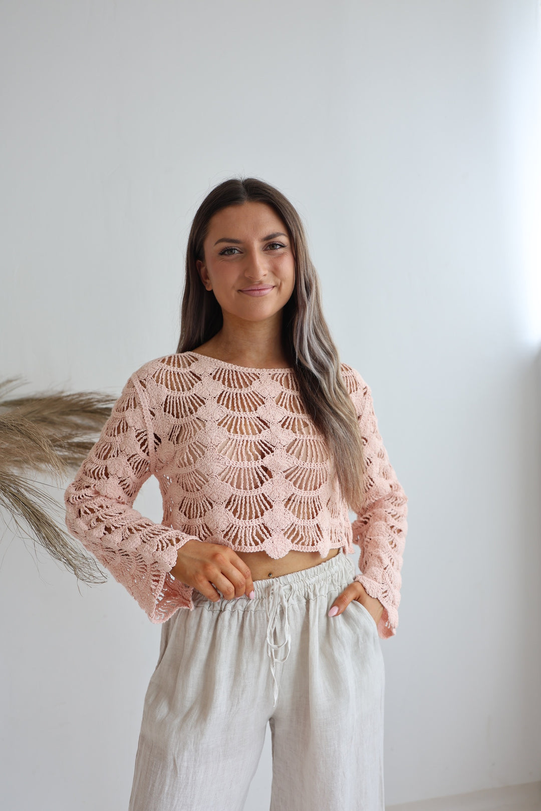 Leichter Cropped Pullover Shell Crochet