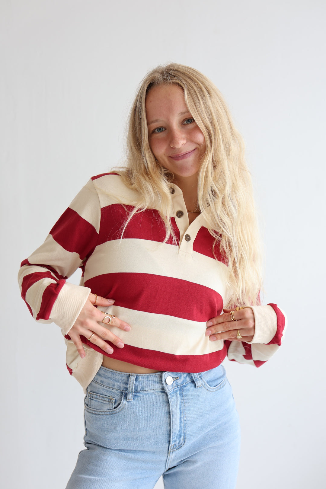 Retro Burgundy Long Polo