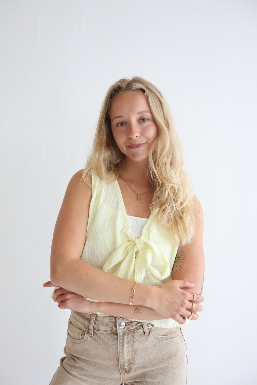 Musselintop mit Schleife Carlotta
