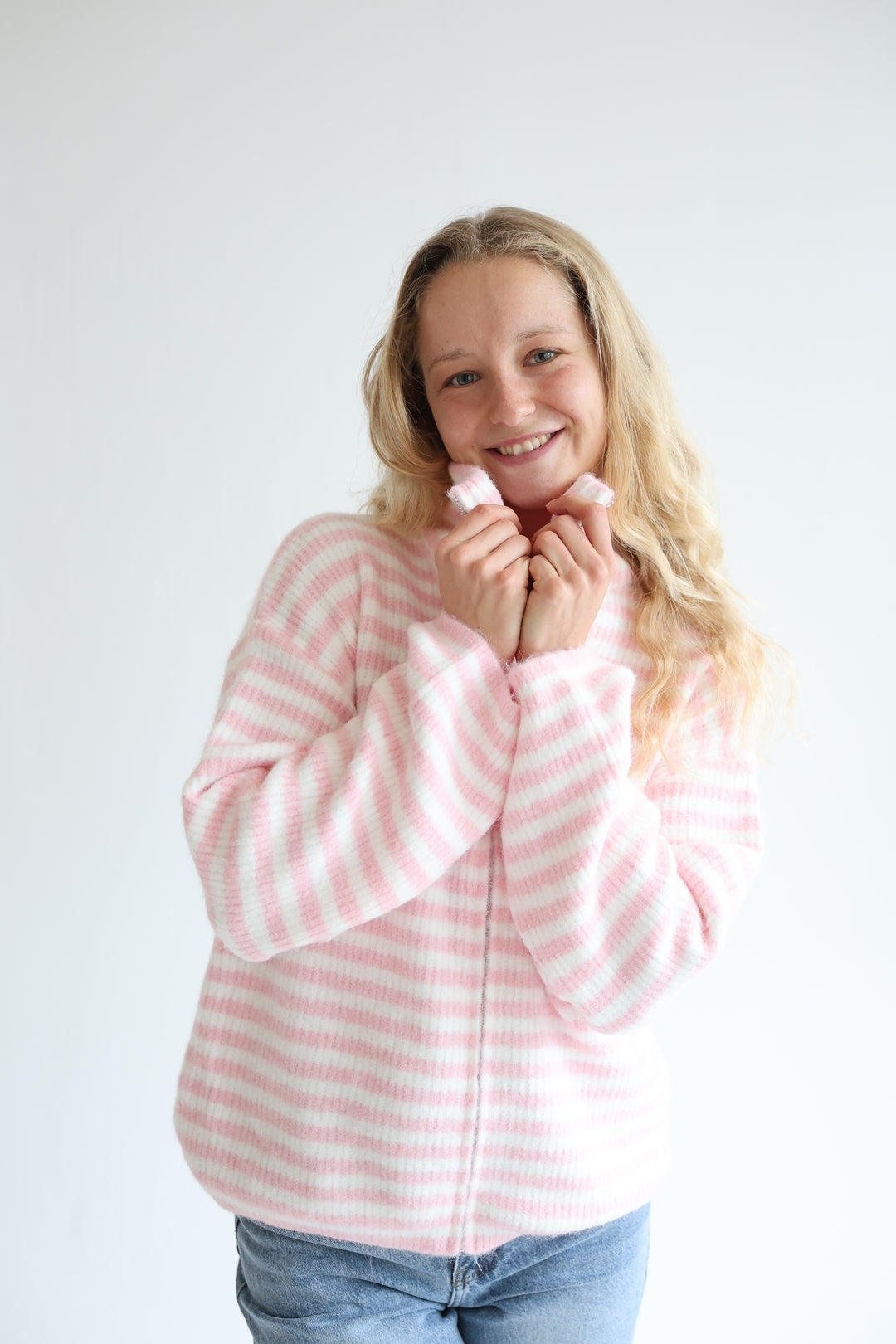 Striped Zip Cardigan