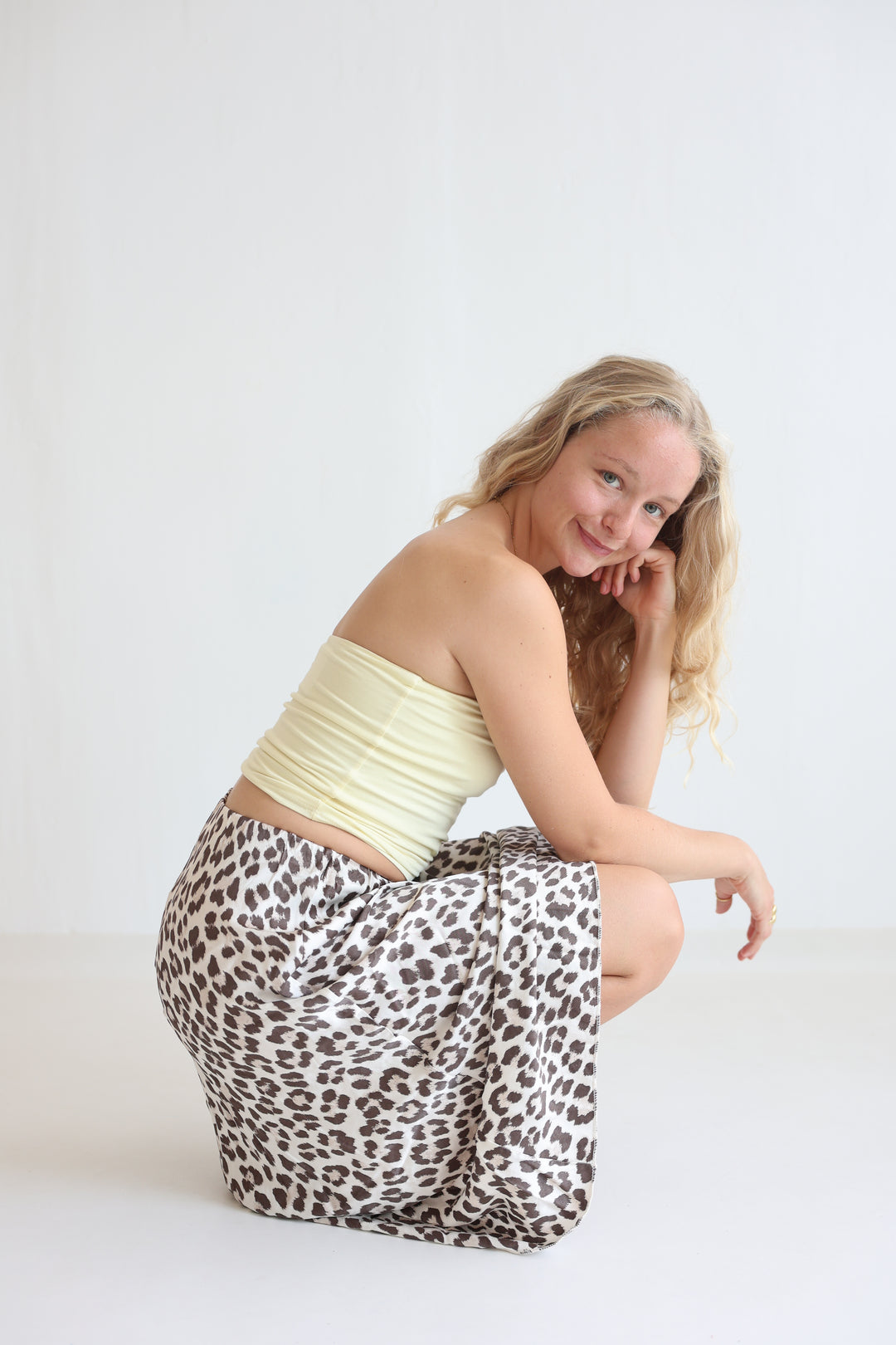 Langer Rock mit Leoprint Lion
