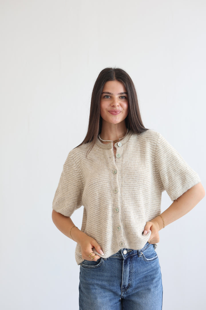 Little French Stripe Cardigan