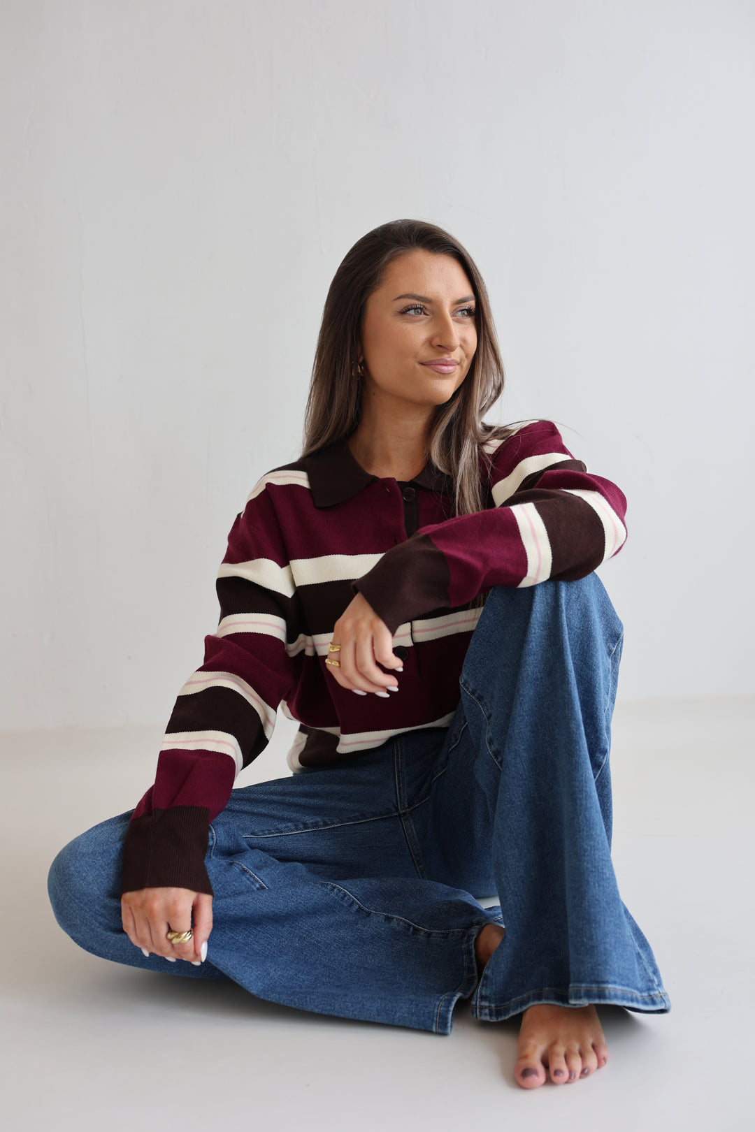 Striped Longsleeve Polo Heritage