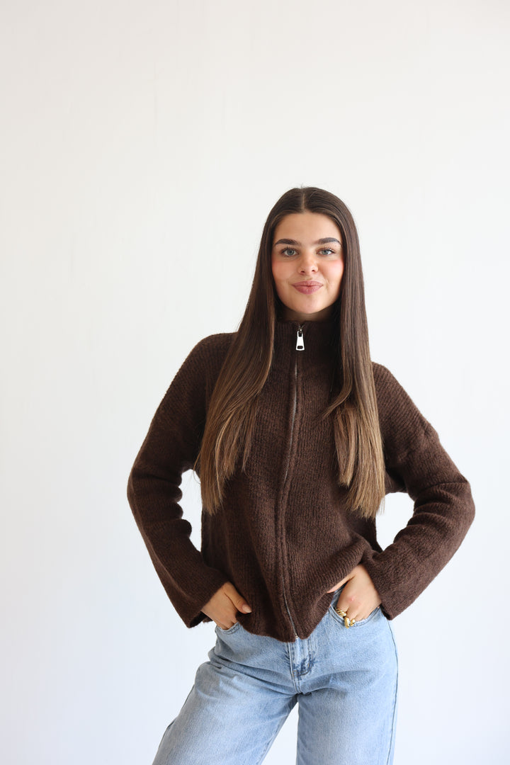 Casual Zipper Cardigan