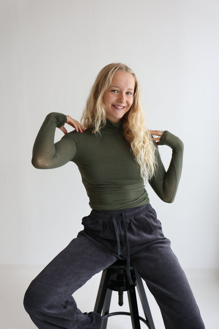 Cashmere Longsleeve mit Kragen Liliana (einfarbig)