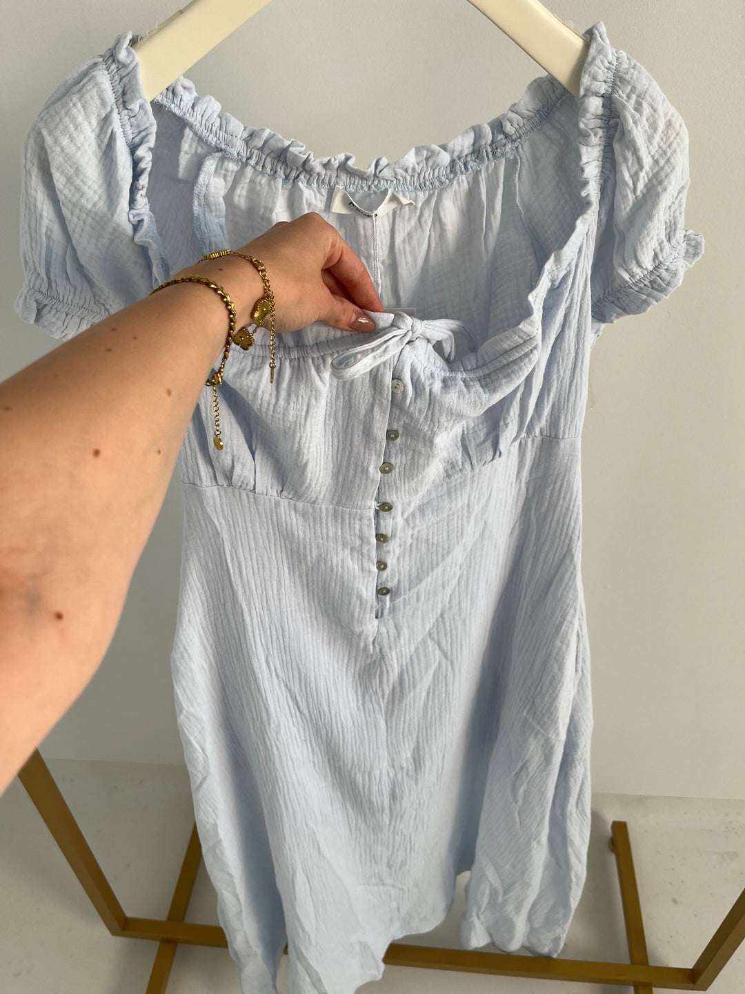 TAFFY PASTEL RUFFLE MIDI DRESS SOFT BLUE GR.S/M (B-WARE)