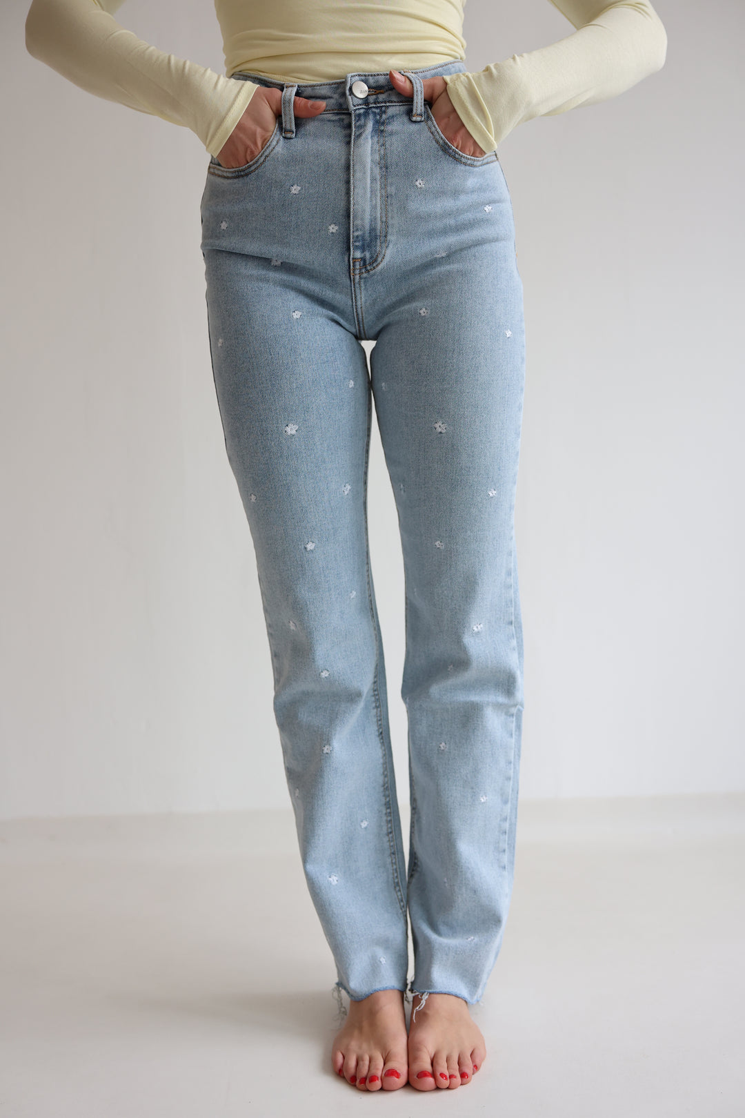 Fine Floral Straight Fit Jeans
