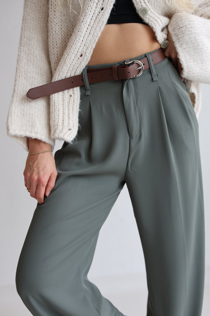 Bundfaltenhose mit Gürtel Anna