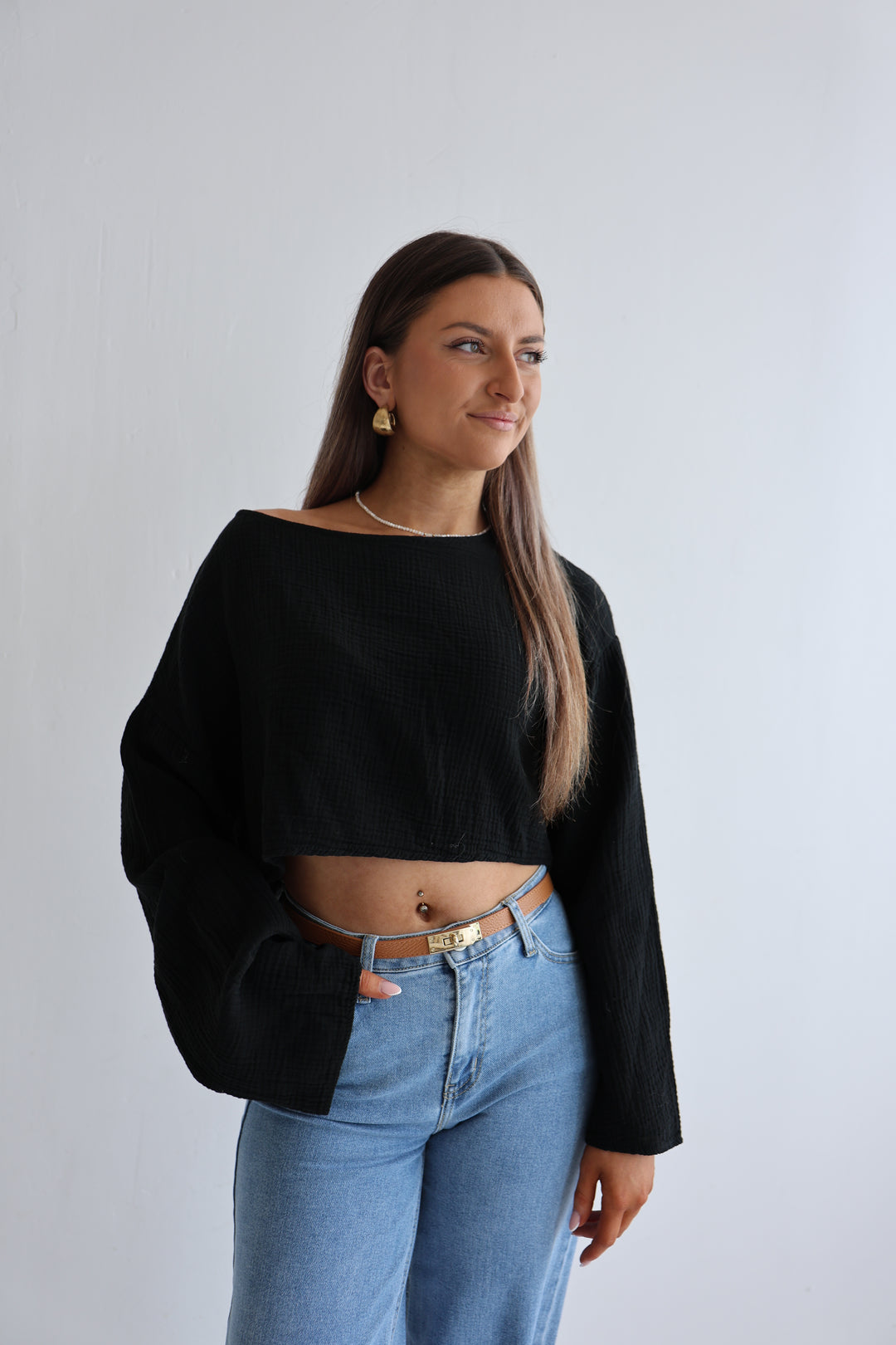 Off-Shoulder Musselinshirt Liz