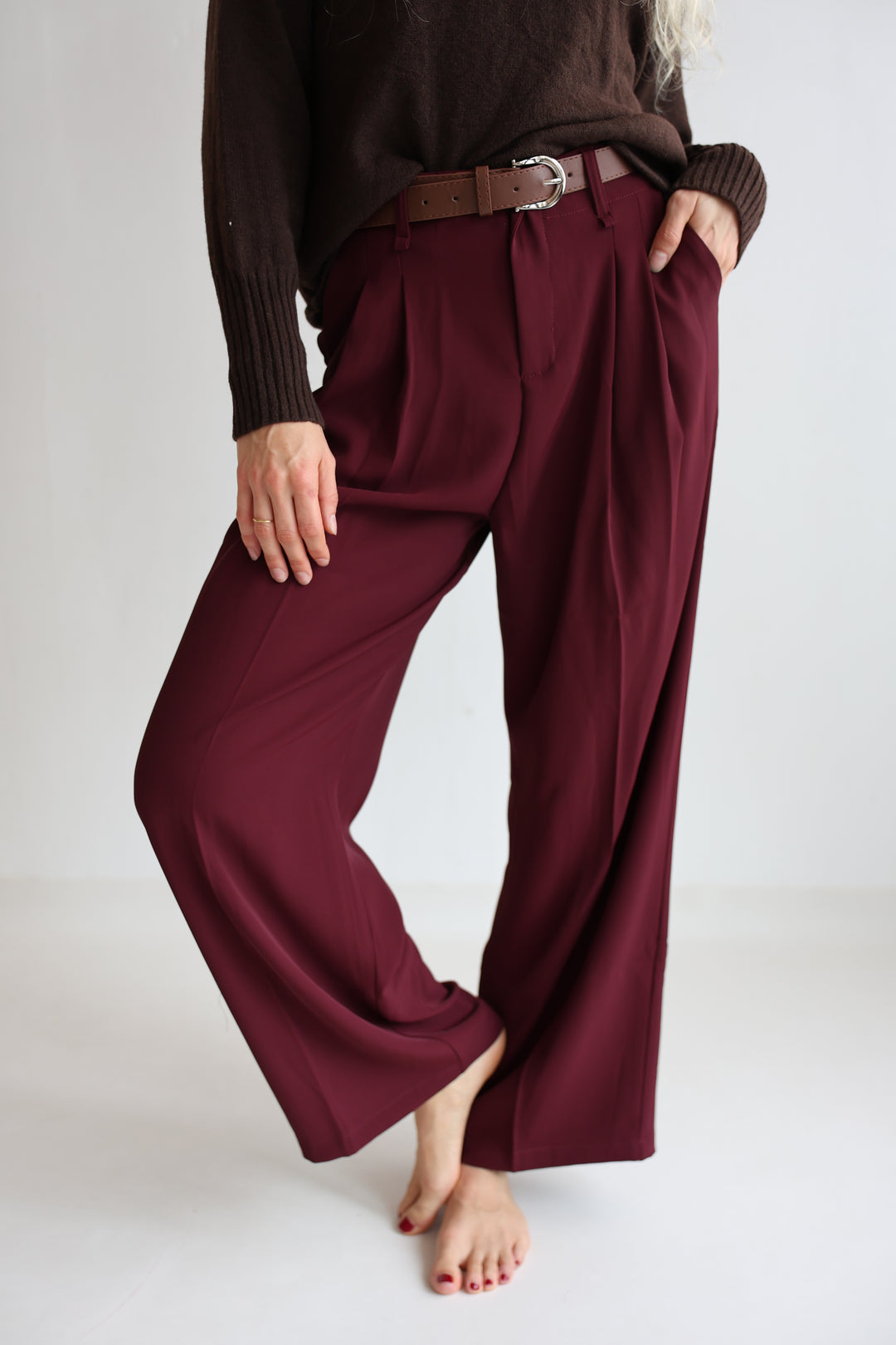 Bundfaltenhose mit Gürtel Anna