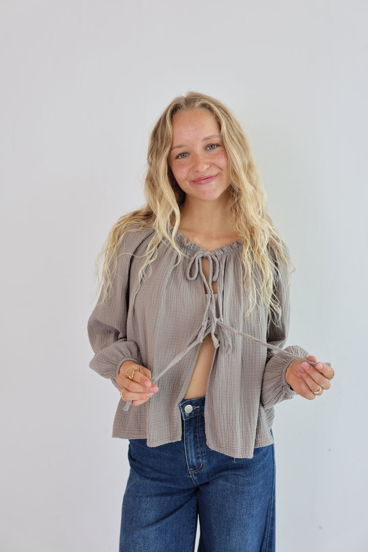 Musselinbluse mit Schleifen Milena