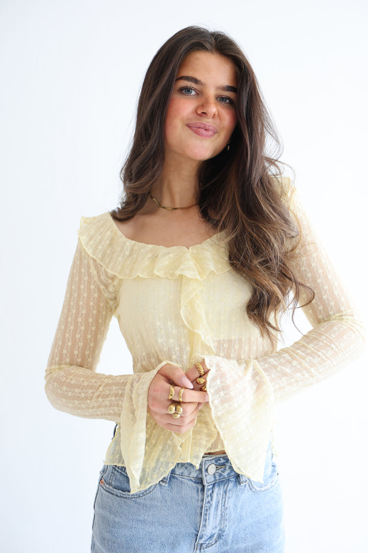 Transparentes Spitzenshirt Emmi