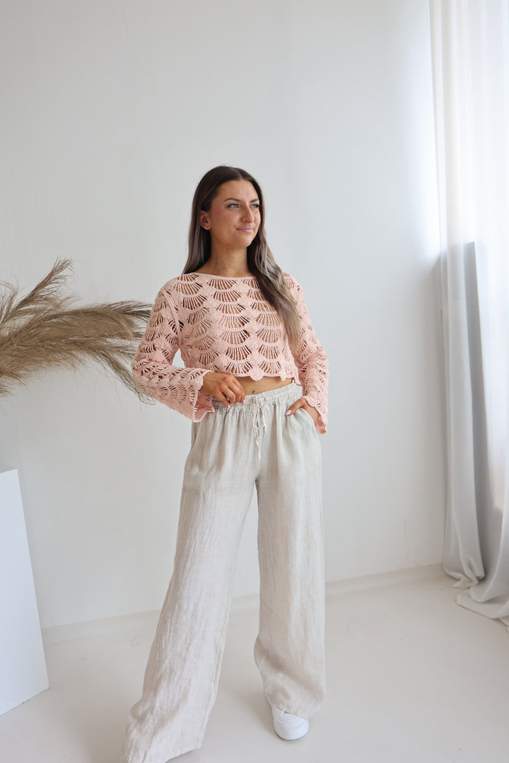 Leichter Cropped Pullover Shell Crochet