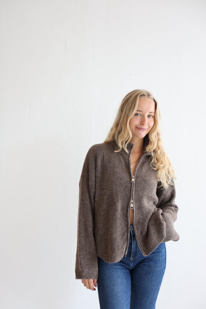 Casual Zipper Cardigan