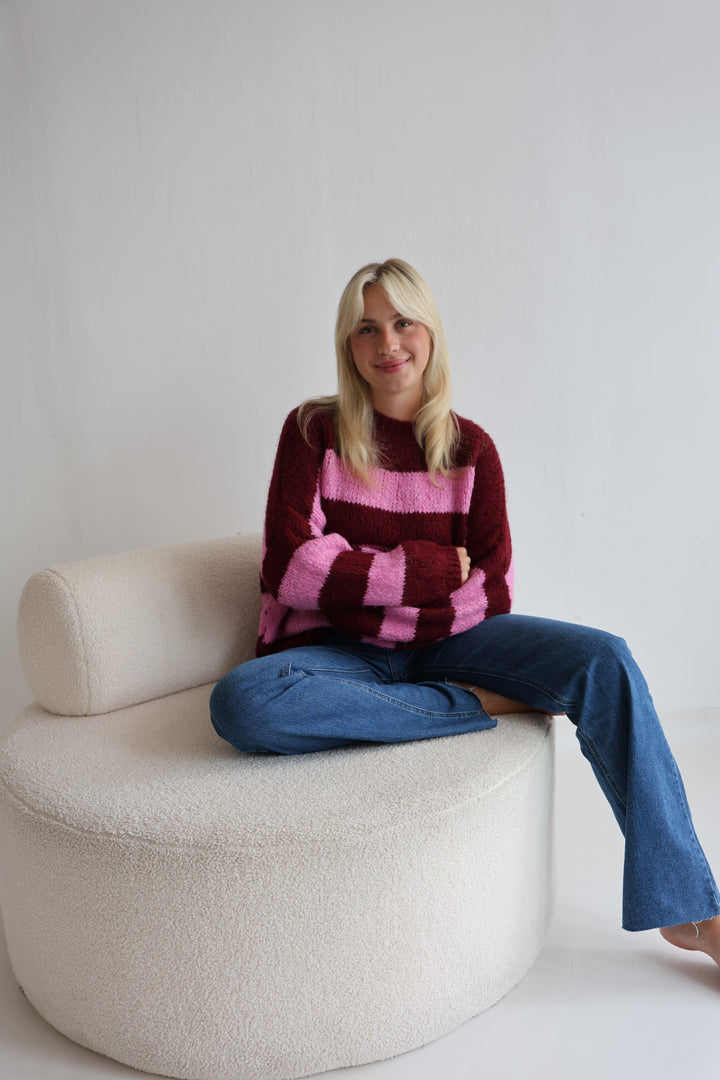 Fluffy Blockstripes Pullover Hannah