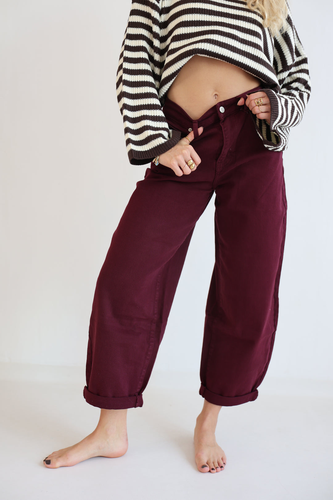 Ruby Wine Ballon Jeans