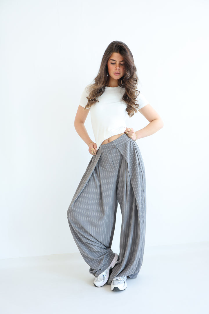 Tailored Wrap Pleat Bundfaltenhose