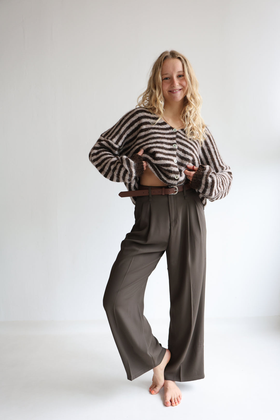 Bundfaltenhose mit Gürtel Anna