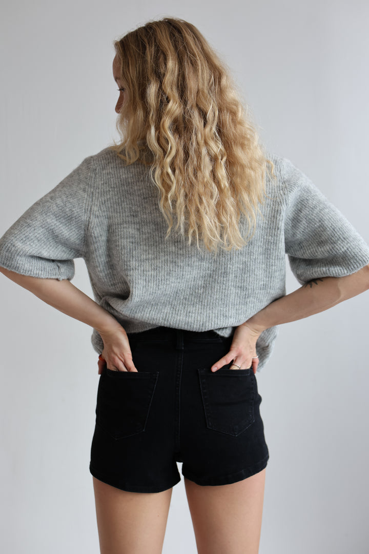 Schwarzer Jeans-Hosenrock Milena