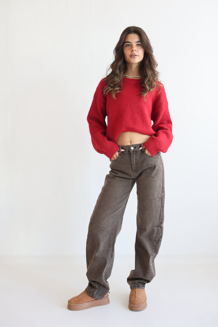 Extra Long Chestnut Flow Barrel Jeans